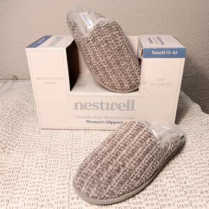 Nestwell BBB women's chenille knit memory foam slippers sz Small / 5 - 6 - NEW